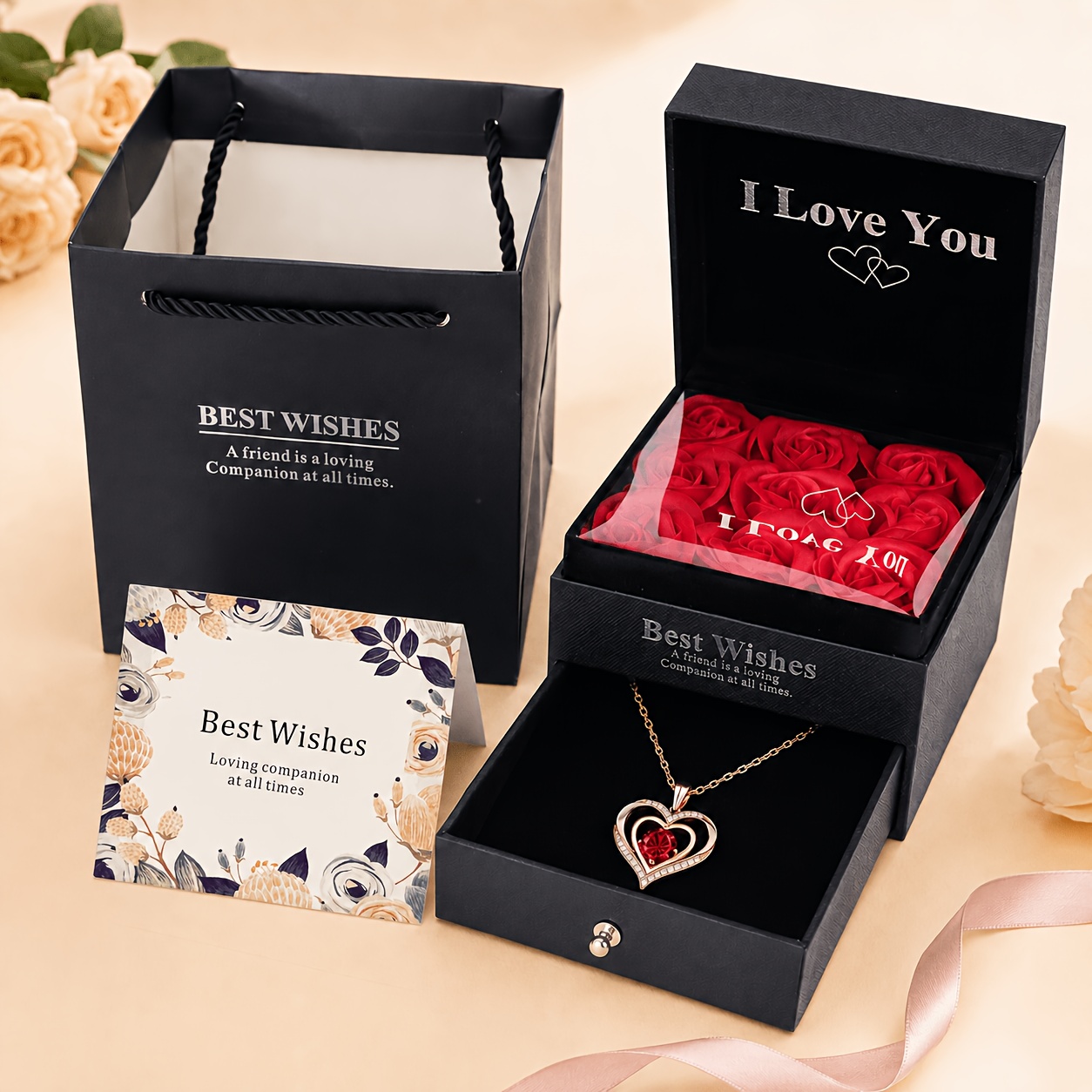 Hollow Heart Round Birthstone Synthetic Zirconia Necklace